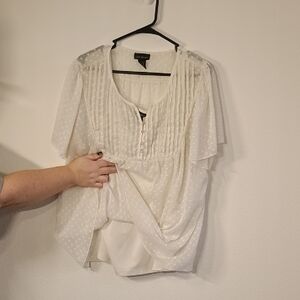 Apt. 9 Cream Polka Dot Blouse With Undershirt
